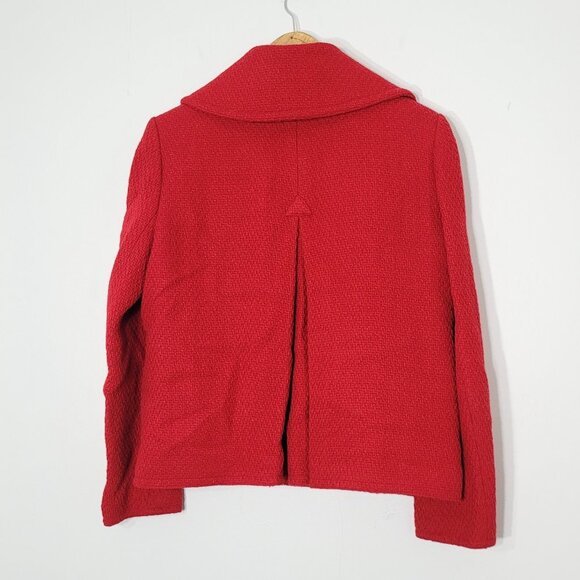 Jones New York Classic Wool Blend Red Woven Business Casual Jacket Blazer Sz Med - Picture 8 of 10